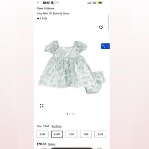 Rare Editions Mint Green Baby Dress with Floral Accents